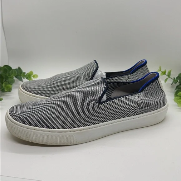 Rothy's The Orginal Slip On Sneakers Athletic Shoes Blue White Women's size 7 - Picture 4 of 9